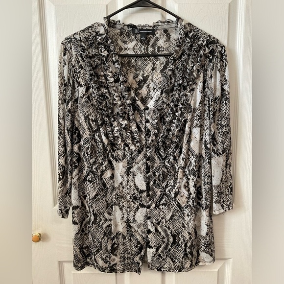 INC International Concepts Tops - International Concepts blouse. 3/4 sleeve. ruffles. Size 1X.